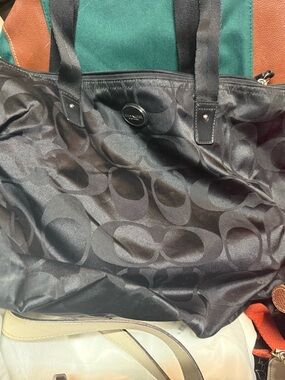 Coach Black Signature Logo Tote